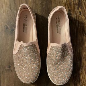 Pink sketchers memory foams, pink rhinestone